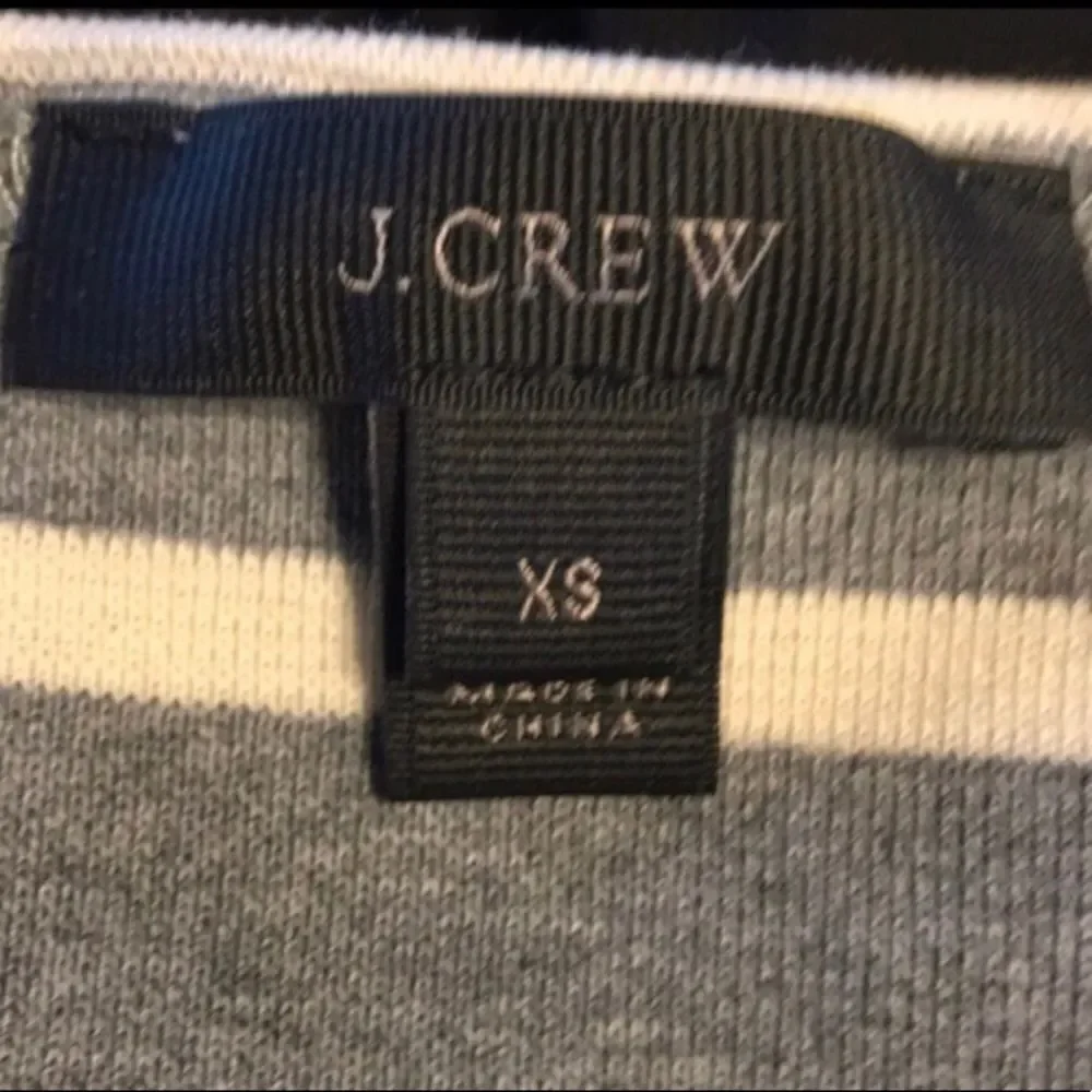 J. Crew Striped Top Size XS Black, White, Grey